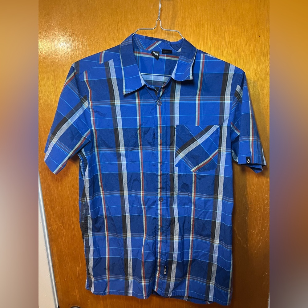 Rusty Plaid Shirt Button Up Short Sleeve